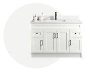 48" HDF Shaker Bathroom Vanity - 4 Doors and 2 Drawers - White