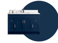 48" HDF Shaker Bathroom Vanity - 4 Doors and 2 Drawers - BLUE