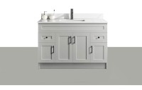 48" HDF Shaker Bathroom Vanity - 4 Doors and 2 Drawers - Grey